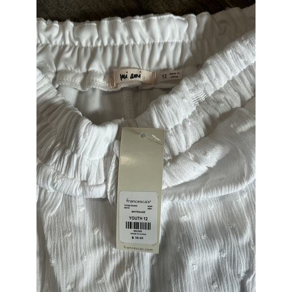 Sanctuary White Mini Skirt Elastic Waist‎ Ruffle Hem Textured Size Youth 12 - Picture 4 of 5